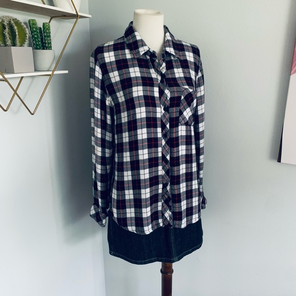 Rails • Hunter Shirt Button Down in Black & White & Red • S • Retail $178 - Picture 1 of 11